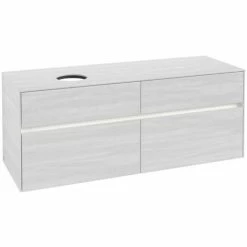 Alternative view of Villeroy & Boch Collaro Waschtischunterschrank 140cm Mit 4 Auszügen White Wood Mit Beleuchtung Links
