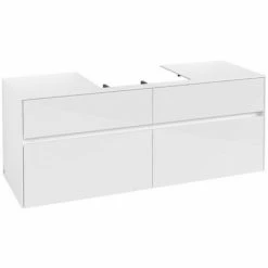 Villeroy & Boch Collaro Waschtischunterschrank Mit 4 Auszügen 140 Cm Glossy White Ohne Beleuchtung Mittig