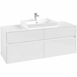 Alternative view of Villeroy & Boch Collaro Waschtischunterschrank Mit 4 Auszügen 140 Cm Glossy White Ohne Beleuchtung Mittig