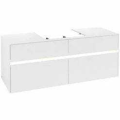 Alternative view of Villeroy & Boch Collaro Waschtischunterschrank Mit 4 Auszügen 140 Cm White Matt Mit Beleuchtung Mittig