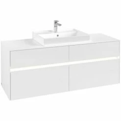 Villeroy & Boch Collaro Waschtischunterschrank Mit 4 Auszügen 140 Cm White Matt Mit Beleuchtung Mittig -VILLEROY & BOCH shop 71605560 3
