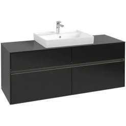 Villeroy & Boch Collaro Waschtischunterschrank Mit 4 Auszügen 140 Cm Black Matt Lacquer Mit Beleuchtung Mittig -VILLEROY & BOCH shop 71605561 3