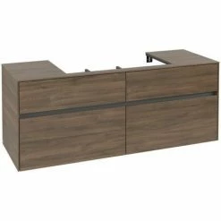 Alternative view of Villeroy & Boch Collaro Waschtischunterschrank 140cm Mit 4 Auszügen Arizona Oak Ohne Beleuchtung Mittig