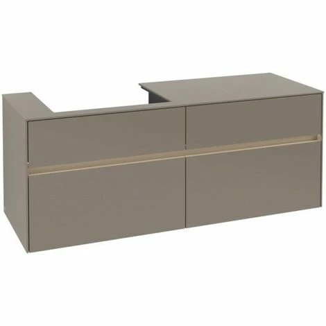 Villeroy & Boch Collaro Waschtischunterschrank Mit 4 Auszügen 140 Cm Truffle Grey Mit Beleuchtung Links 4 Villeroy & Boch Collaro Waschtischunterschrank Mit 4 Auszügen 140 Cm Truffle Grey Mit Beleuchtung Links – Bild 2