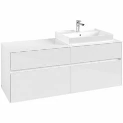 Alternative view of Villeroy & Boch Collaro Waschtischunterschrank Mit 4 Auszügen 140 Cm Glossy White Ohne Beleuchtung Rechts