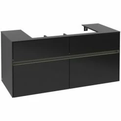 Alternative view of Villeroy & Boch Collaro Waschtischunterschrank 120cm Mit 4 Auszügen Black Matt Lacquer Mit Beleuchtung