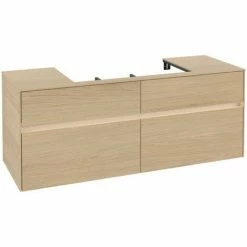 Alternative view of Villeroy & Boch Collaro Waschtischunterschrank 140cm Mit 4 Auszügen Nordic Oak Mit Beleuchtung Mittig