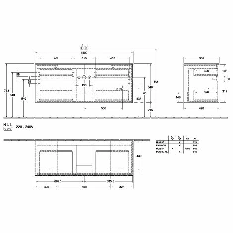 Villeroy & Boch Collaro Waschtischunterschrank 140cm Mit 4 Auszügen Stone Oak Ohne Beleuchtung Mittig 3 Villeroy & Boch Collaro Waschtischunterschrank 140cm Mit 4 Auszügen Stone Oak Ohne Beleuchtung Mittig