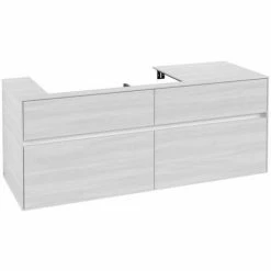 Alternative view of Villeroy & Boch Collaro Waschtischunterschrank 140cm Mit 4 Auszügen White Wood Ohne Beleuchtung Links