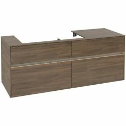 Alternative view of Villeroy & Boch Collaro Waschtischunterschrank 140cm Mit 4 Auszügen Arizona Oak Mit Beleuchtung Links