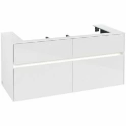 Alternative view of Villeroy & Boch Collaro Waschtischunterschrank 120cm Mit 4 Auszügen Glossy White Mit Beleuchtung