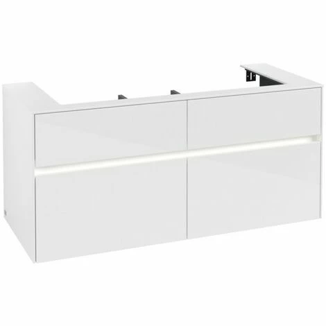 Villeroy & Boch Collaro Waschtischunterschrank 120cm Mit 4 Auszügen Glossy White Mit Beleuchtung 4 Villeroy & Boch Collaro Waschtischunterschrank 120cm Mit 4 Auszügen Glossy White Mit Beleuchtung – Bild 2
