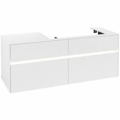 Alternative view of Villeroy & Boch Collaro Waschtischunterschrank 140cm Mit 4 Auszügen White Matt Mit Beleuchtung Rechts