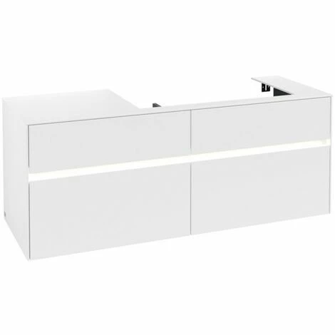 Villeroy & Boch Collaro Waschtischunterschrank 140cm Mit 4 Auszügen White Matt Mit Beleuchtung Rechts 4 Villeroy & Boch Collaro Waschtischunterschrank 140cm Mit 4 Auszügen White Matt Mit Beleuchtung Rechts – Bild 2