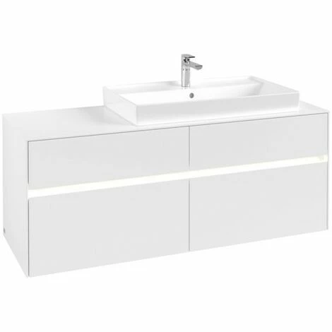 Villeroy & Boch Collaro Waschtischunterschrank 140cm Mit 4 Auszügen White Matt Mit Beleuchtung Rechts 5 Villeroy & Boch Collaro Waschtischunterschrank 140cm Mit 4 Auszügen White Matt Mit Beleuchtung Rechts – Bild 3