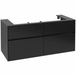 Alternative view of Villeroy & Boch Collaro Waschtischunterschrank 120cm Mit 4 Auszügen Black Matt Lacquer Ohne Beleuchtung