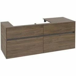 Alternative view of Villeroy & Boch Collaro Waschtischunterschrank 140cm Mit 4 Auszügen Arizona Oak Ohne Beleuchtung Links