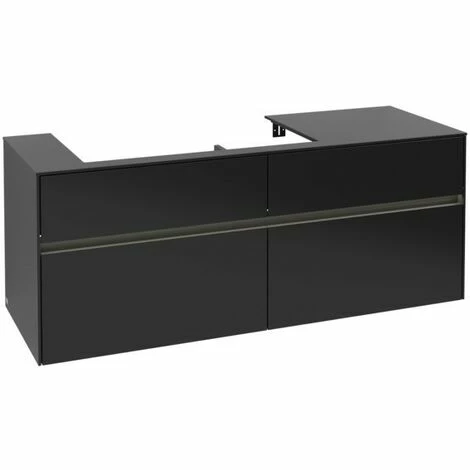 Villeroy & Boch Collaro Waschtischunterschrank 140cm Mit 4 Auszügen Black Matt Lacquer Mit Beleuchtung Links 4 Villeroy & Boch Collaro Waschtischunterschrank 140cm Mit 4 Auszügen Black Matt Lacquer Mit Beleuchtung Links – Bild 2