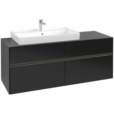 Villeroy & Boch Collaro Waschtischunterschrank 140cm Mit 4 Auszügen Black Matt Lacquer Mit Beleuchtung Links 5 Villeroy & Boch Collaro Waschtischunterschrank 140cm Mit 4 Auszügen Black Matt Lacquer Mit Beleuchtung Links – Bild 3