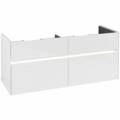 Villeroy & Boch Collaro Waschtischunterschrank 125cm Für Doppelwaschtisch Mit 4 Auszügen Glossy White Mit Beleuchtung -VILLEROY & BOCH shop 71605641 3