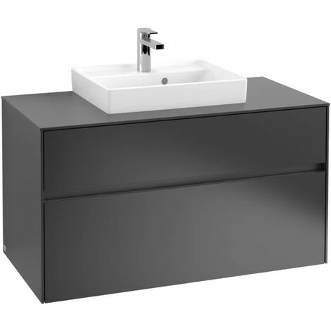 Villeroy & Boch Collaro Waschtischunterschrank 100cm mit 2 Auszügen und variabler Beckenposition Black Matt Lacquer Mit Beleuchtung Mittig 50 cm Villeroy & Boch Collaro Waschtischunterschrank 100cm Mit 2 Auszügen Und Variabler Beckenposition Black Matt Lacquer Mit Beleuchtung Mittig 50 Cm -VILLEROY & BOCH shop 71605651 2