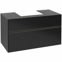 Villeroy & Boch Collaro Waschtischunterschrank 100cm Mit 2 Auszügen Und Variabler Beckenposition Black Matt Lacquer Mit Beleuchtung Mittig 50 Cm 4 Villeroy & Boch Collaro Waschtischunterschrank 100cm Mit 2 Auszügen Und Variabler Beckenposition Black Matt Lacquer Mit Beleuchtung Mittig 50 Cm -VILLEROY & BOCH shop 71605651 3