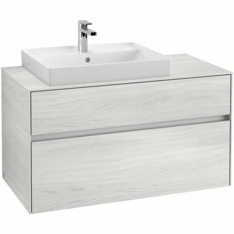 Villeroy & Boch Collaro Waschtischunterschrank 100cm Mit 2 Auszügen Und Variabler Beckenposition White Wood Mit Beleuchtung Links 60 Cm 4 Villeroy & Boch Collaro Waschtischunterschrank 100cm Mit 2 Auszügen Und Variabler Beckenposition White Wood Mit Beleuchtung Links 60 Cm – Bild 2