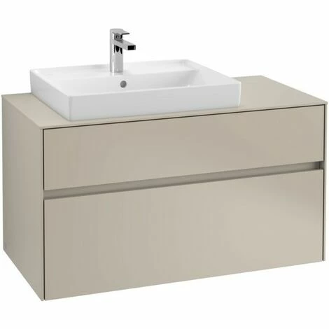 Villeroy & Boch Collaro Waschtischunterschrank 100cm Mit 2 Auszügen Und Variabler Beckenposition Soft Grey Mit Beleuchtung Links 60 Cm 4 Villeroy & Boch Collaro Waschtischunterschrank 100cm Mit 2 Auszügen Und Variabler Beckenposition Soft Grey Mit Beleuchtung Links 60 Cm – Bild 2
