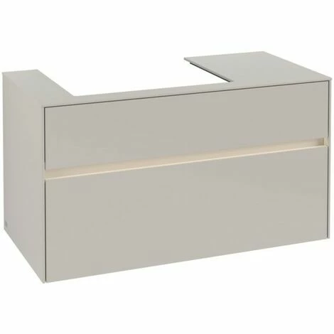 Villeroy & Boch Collaro Waschtischunterschrank 100cm Mit 2 Auszügen Und Variabler Beckenposition Soft Grey Mit Beleuchtung Links 60 Cm 5 Villeroy & Boch Collaro Waschtischunterschrank 100cm Mit 2 Auszügen Und Variabler Beckenposition Soft Grey Mit Beleuchtung Links 60 Cm – Bild 3