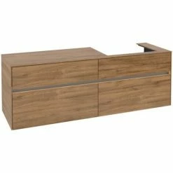 Alternative view of Villeroy & Boch Collaro Waschtischunterschrank 160cm Mit 4 Auszügen Und Variabler Beckenposition Kansas Oak Mit Beleuchtung Rechts 60 Cm