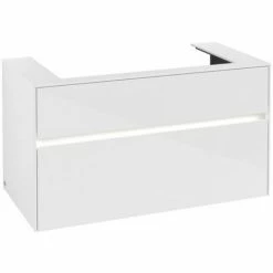 Villeroy & Boch Collaro Waschtischunterschrank 100cm Mit 2 Auszügen Und Variabler Beckenposition Glossy White Mit Beleuchtung Mittig 80 Cm 4 Villeroy & Boch Collaro Waschtischunterschrank 100cm Mit 2 Auszügen Und Variabler Beckenposition Glossy White Mit Beleuchtung Mittig 80 Cm -VILLEROY & BOCH shop 71605683 3