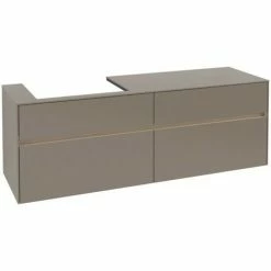 Villeroy & Boch Collaro Waschtischunterschrank 160cm Mit 4 Auszügen Und Variabler Beckenposition Truffle Grey Mit Beleuchtung Links 60 Cm -VILLEROY & BOCH shop 71605693 3