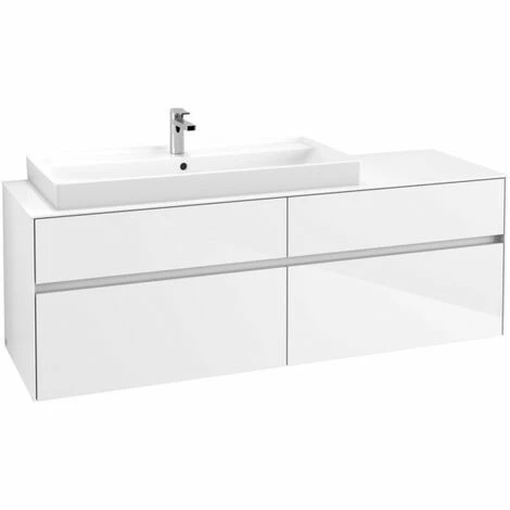 Villeroy & Boch Collaro Waschtischunterschrank 160cm mit 4 Auszügen und variabler Beckenposition Glossy White Mit Beleuchtung Links 100 cm Villeroy & Boch Collaro Waschtischunterschrank 160cm Mit 4 Auszügen Und Variabler Beckenposition Glossy White Mit Beleuchtung Links 100 Cm -VILLEROY & BOCH shop 71605697 1