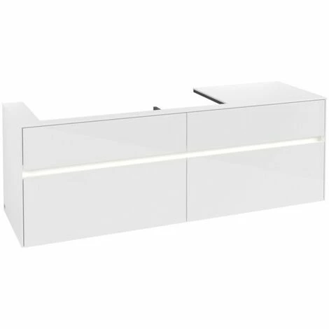 Villeroy & Boch Collaro Waschtischunterschrank 160cm mit 4 Auszügen und variabler Beckenposition Glossy White Mit Beleuchtung Links 100 cm Villeroy & Boch Collaro Waschtischunterschrank 160cm Mit 4 Auszügen Und Variabler Beckenposition Glossy White Mit Beleuchtung Links 100 Cm -VILLEROY & BOCH shop 71605697 3