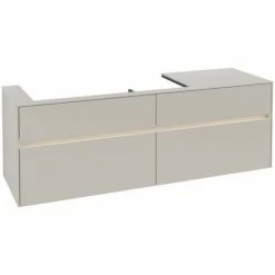 Villeroy & Boch Collaro Waschtischunterschrank 160cm Mit 4 Auszügen Und Variabler Beckenposition Soft Grey Mit Beleuchtung Links 100 Cm 4 Villeroy & Boch Collaro Waschtischunterschrank 160cm Mit 4 Auszügen Und Variabler Beckenposition Soft Grey Mit Beleuchtung Links 100 Cm -VILLEROY & BOCH shop 71605708 3