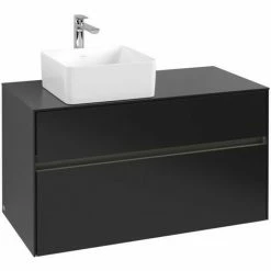 Villeroy & Boch Collaro Waschtischunterschrank 100cm Mit 2 Auszügen Black Matt Lacquer Mit Beleuchtung Links -VILLEROY & BOCH shop 71605713 3