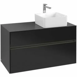 Villeroy & Boch Collaro Waschtischunterschrank 100cm Mit 2 Auszügen Black Matt Lacquer Mit Beleuchtung Rechts 4 Villeroy & Boch Collaro Waschtischunterschrank 100cm Mit 2 Auszügen Black Matt Lacquer Mit Beleuchtung Rechts -VILLEROY & BOCH shop 71605725 3