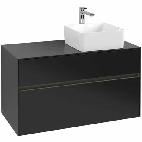 Villeroy & Boch Collaro Waschtischunterschrank 100cm mit 2 Auszügen Black Matt Lacquer Mit Beleuchtung Rechts Villeroy & Boch Collaro Waschtischunterschrank 100cm Mit 2 Auszügen Black Matt Lacquer Mit Beleuchtung Rechts -VILLEROY & BOCH shop 71605725 3