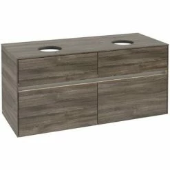 Alternative view of Villeroy & Boch Collaro Waschtischunterschrank 120cm Mit 4 Auszügen Für 2 Waschtische Stone Oak Mit Beleuchtung