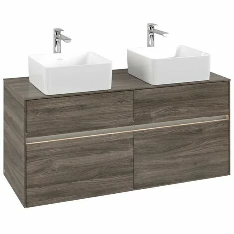 Villeroy & Boch Collaro Waschtischunterschrank 120cm Mit 4 Auszügen Für 2 Waschtische Stone Oak Mit Beleuchtung 5 Villeroy & Boch Collaro Waschtischunterschrank 120cm Mit 4 Auszügen Für 2 Waschtische Stone Oak Mit Beleuchtung – Bild 3