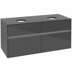 Alternative view of Villeroy & Boch Collaro Waschtischunterschrank 120cm Mit 4 Auszügen Für 2 Waschtische Glossy Grey Mit Beleuchtung