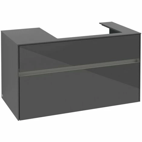 Villeroy & Boch Collaro Waschtischunterschrank 100cm Mit 2 Auszügen Und Variabler Beckenposition Glossy Grey Mit Beleuchtung Rechts 60 Cm 5 Villeroy & Boch Collaro Waschtischunterschrank 100cm Mit 2 Auszügen Und Variabler Beckenposition Glossy Grey Mit Beleuchtung Rechts 60 Cm – Bild 3