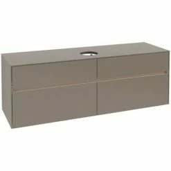 Alternative view of Villeroy & Boch Collaro Waschtischunterschrank 160cm Mit 4 Auszügen Truffle Grey Mit Beleuchtung Mittig