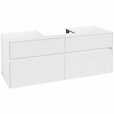 Villeroy & Boch Collaro Waschtischunterschrank Mit 4 Auszügen 140 Cm White Matt Ohne Beleuchtung Mittig 4 Villeroy & Boch Collaro Waschtischunterschrank Mit 4 Auszügen 140 Cm White Matt Ohne Beleuchtung Mittig – Bild 2