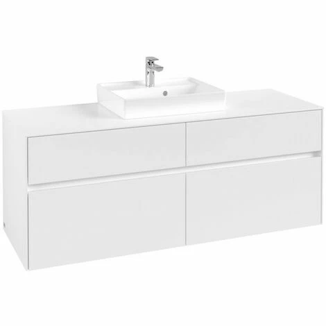 Villeroy & Boch Collaro Waschtischunterschrank Mit 4 Auszügen 140 Cm White Matt Ohne Beleuchtung Mittig 5 Villeroy & Boch Collaro Waschtischunterschrank Mit 4 Auszügen 140 Cm White Matt Ohne Beleuchtung Mittig – Bild 3