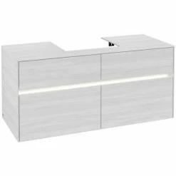 Alternative view of Villeroy & Boch Collaro Waschtischunterschrank Mit 4 Auszügen 120 Cm White Wood Mit Beleuchtung Mittig