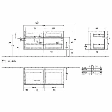Villeroy & Boch Collaro Waschtischunterschrank mit 4 Auszügen 120 cm Soft Grey Ohne Beleuchtung Links Villeroy & Boch Collaro Waschtischunterschrank Mit 4 Auszügen 120 Cm Soft Grey Ohne Beleuchtung Links -VILLEROY & BOCH shop 71605800 1