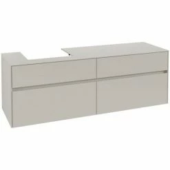 Alternative view of Villeroy & Boch Collaro Waschtischunterschrank 160cm Mit 4 Auszügen Soft Grey Ohne Beleuchtung Links