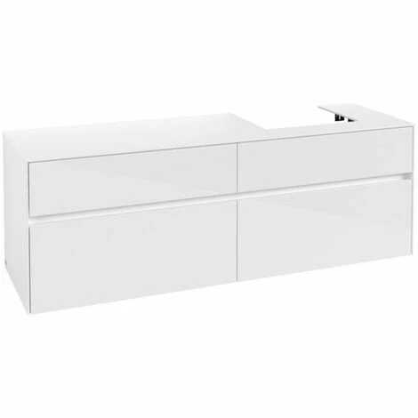 Villeroy & Boch Collaro Waschtischunterschrank 160cm Mit 4 Auszügen Glossy White Ohne Beleuchtung Rechts 3 Villeroy & Boch Collaro Waschtischunterschrank 160cm Mit 4 Auszügen Glossy White Ohne Beleuchtung Rechts