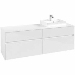 Alternative view of Villeroy & Boch Collaro Waschtischunterschrank 160cm Mit 4 Auszügen Glossy White Ohne Beleuchtung Rechts